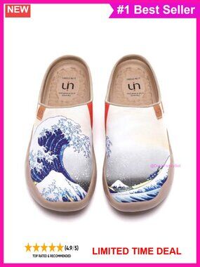 UIN Women's Art Painted Slipper Shockproof Non-Slip Slip-On Mule